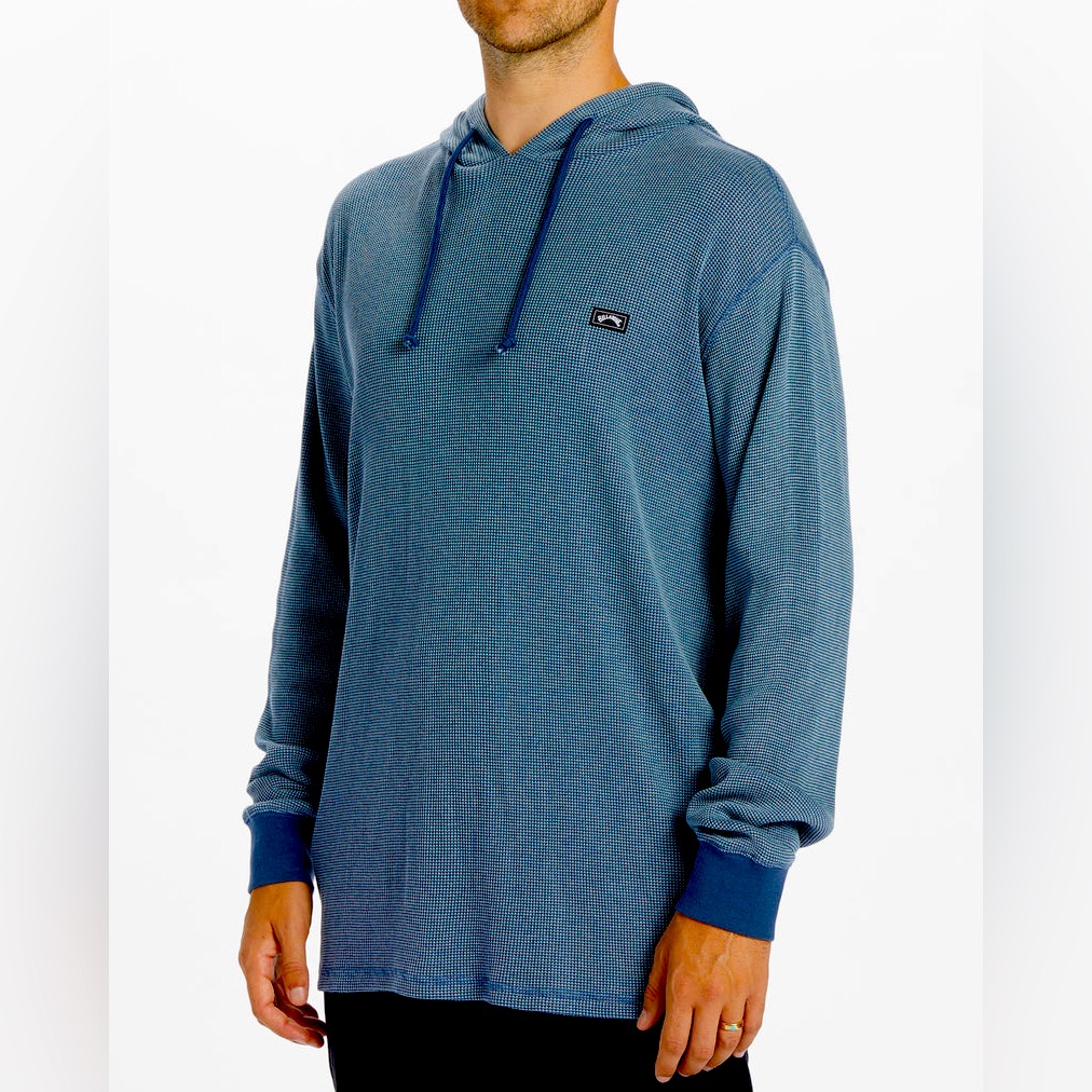 Billabong Men's Keystone Pullover Lightweight Waffle Knit Hoodie |Size Medium